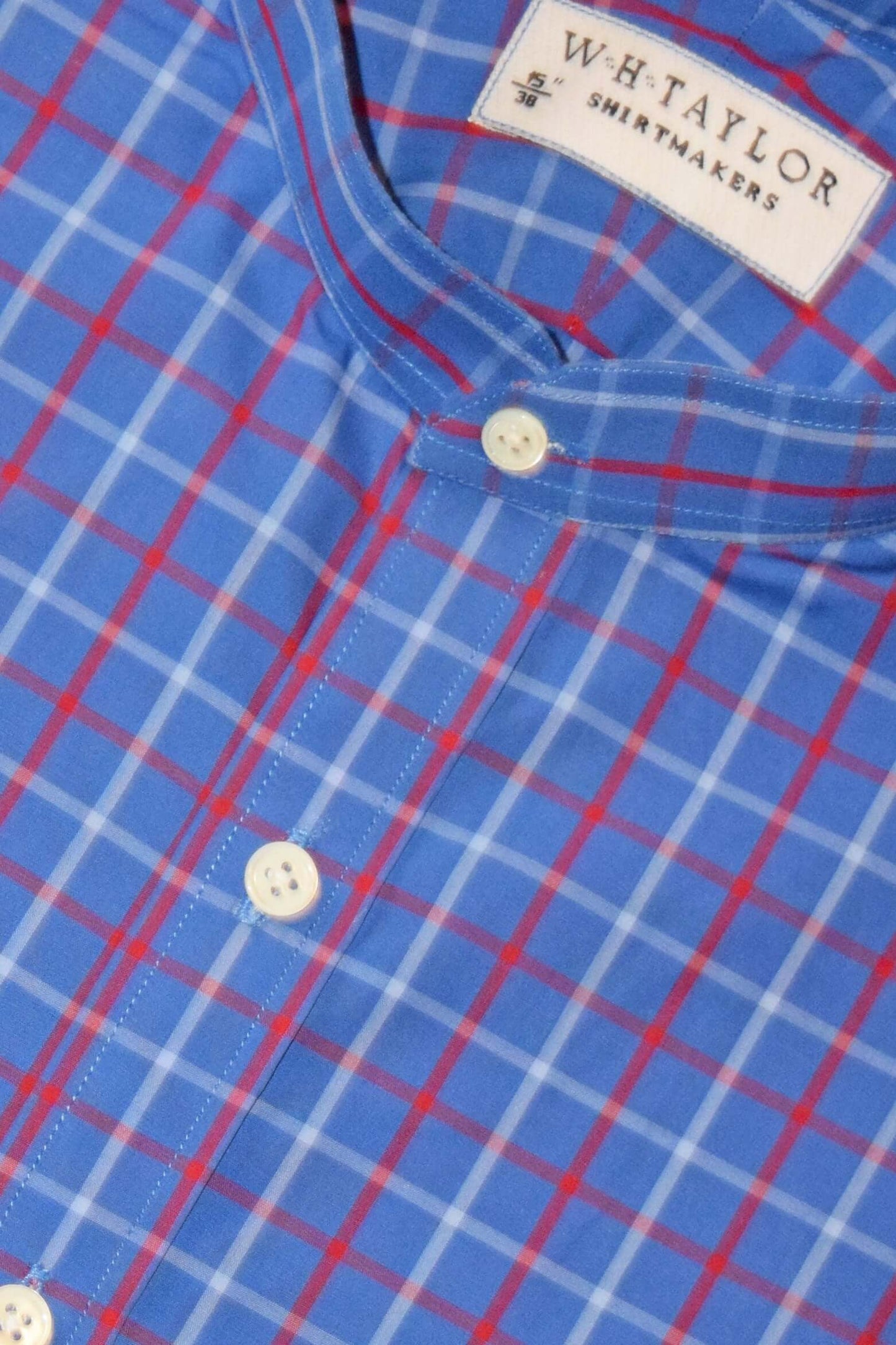 Maßgeschneidertes Herrenhemd aus kariertem Twill in Blau, Pflaume und Anthrazit