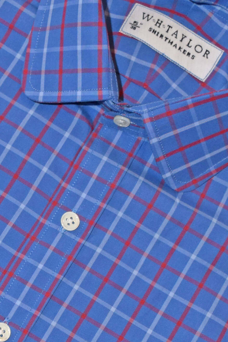 Maßgeschneidertes Herrenhemd aus kariertem Twill in Blau, Pflaume und Anthrazit