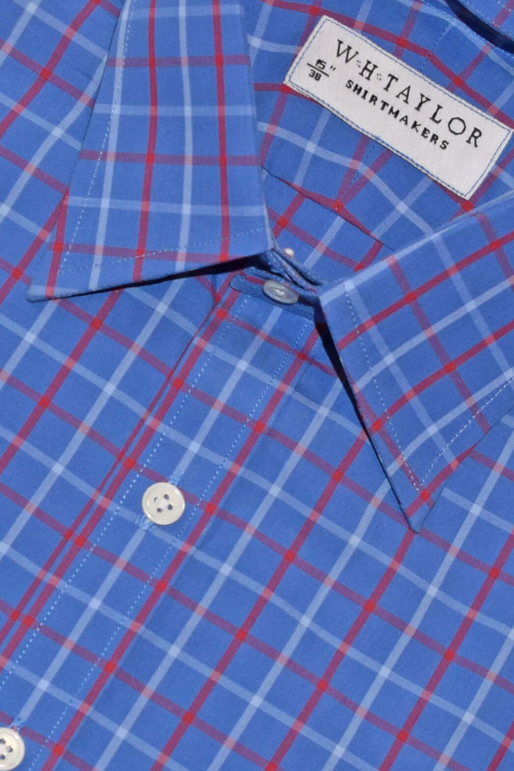 Maßgeschneidertes Herrenhemd aus kariertem Twill in Blau, Pflaume und Anthrazit