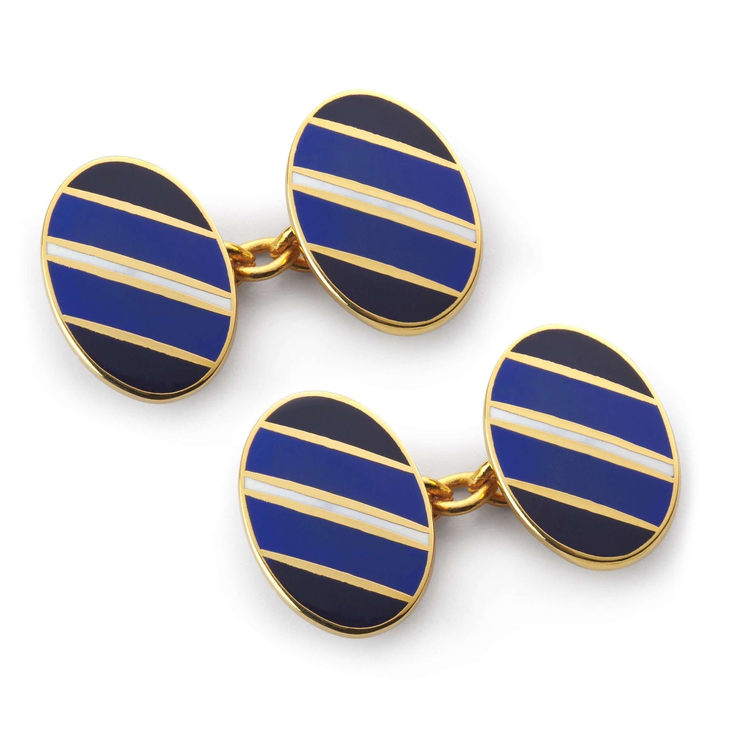 Stripe Chain Cufflinks In Blue And White