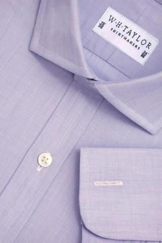 Plain Blue End On End 200's Ultimate Superfine Men's Bespoke Shirt - whtshirtmakers.com