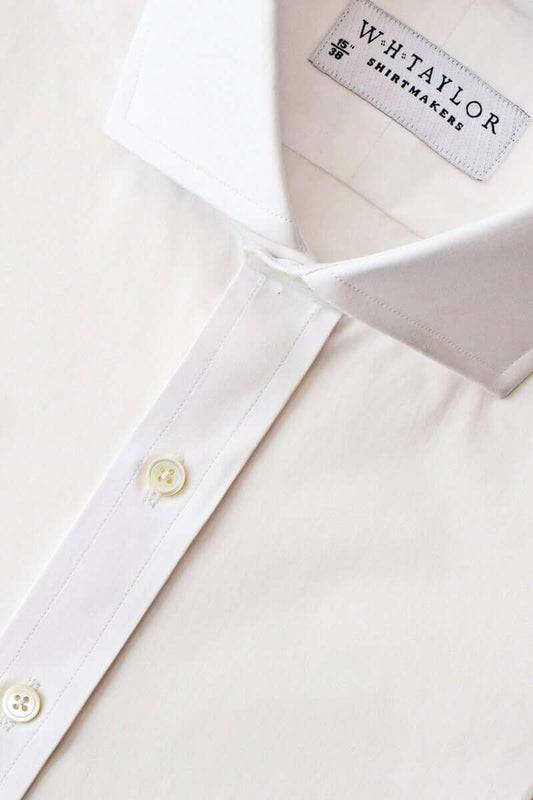 Plain White 140's Superfine Poplin Men's Bespoke Shirt - whtshirtmakers.com