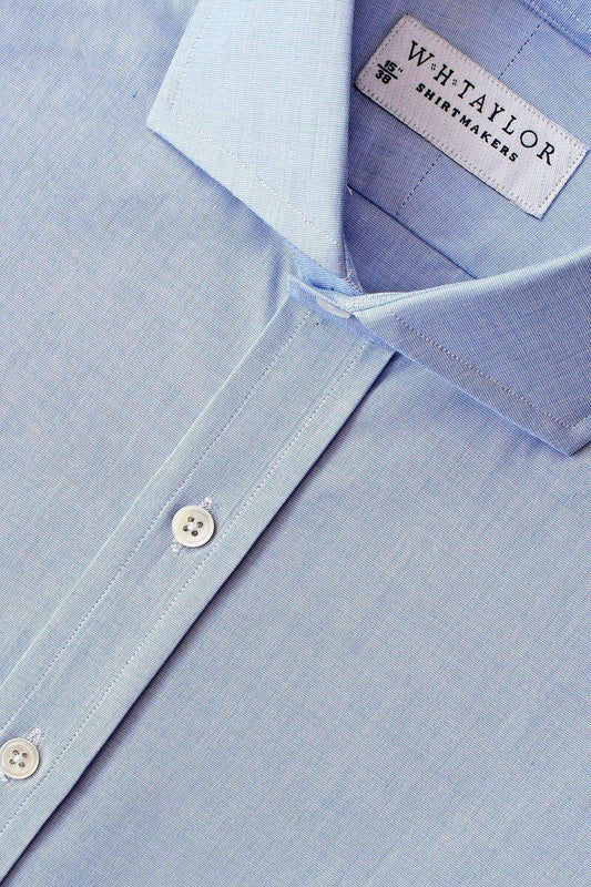 Pack of Three Plain Blue End On End Men's Bespoke Shirt - whtshirtmakers.com