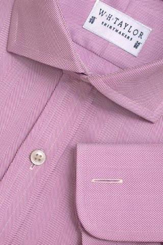 Large Lilac Herringbone Stripe Ladies Bespoke Shirt - whtshirtmakers.com