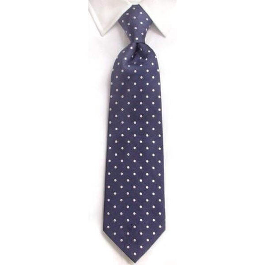 Handmade Sky Blue & White Spot Silk Tie - whtshirtmakers.com